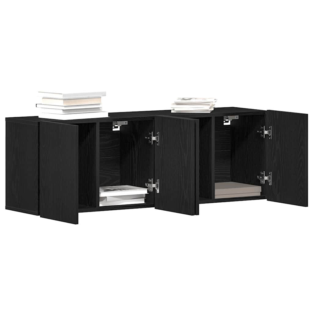 Armários de TV 2 peças carvalho preto 120x30x41 cm madeira projetada