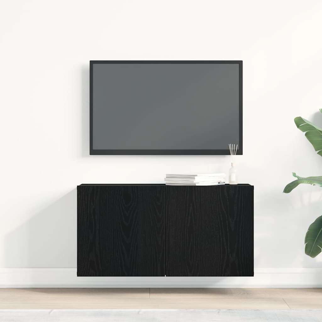 Móvel de TV carvalho preto 80x30x41 cm madeira projetada