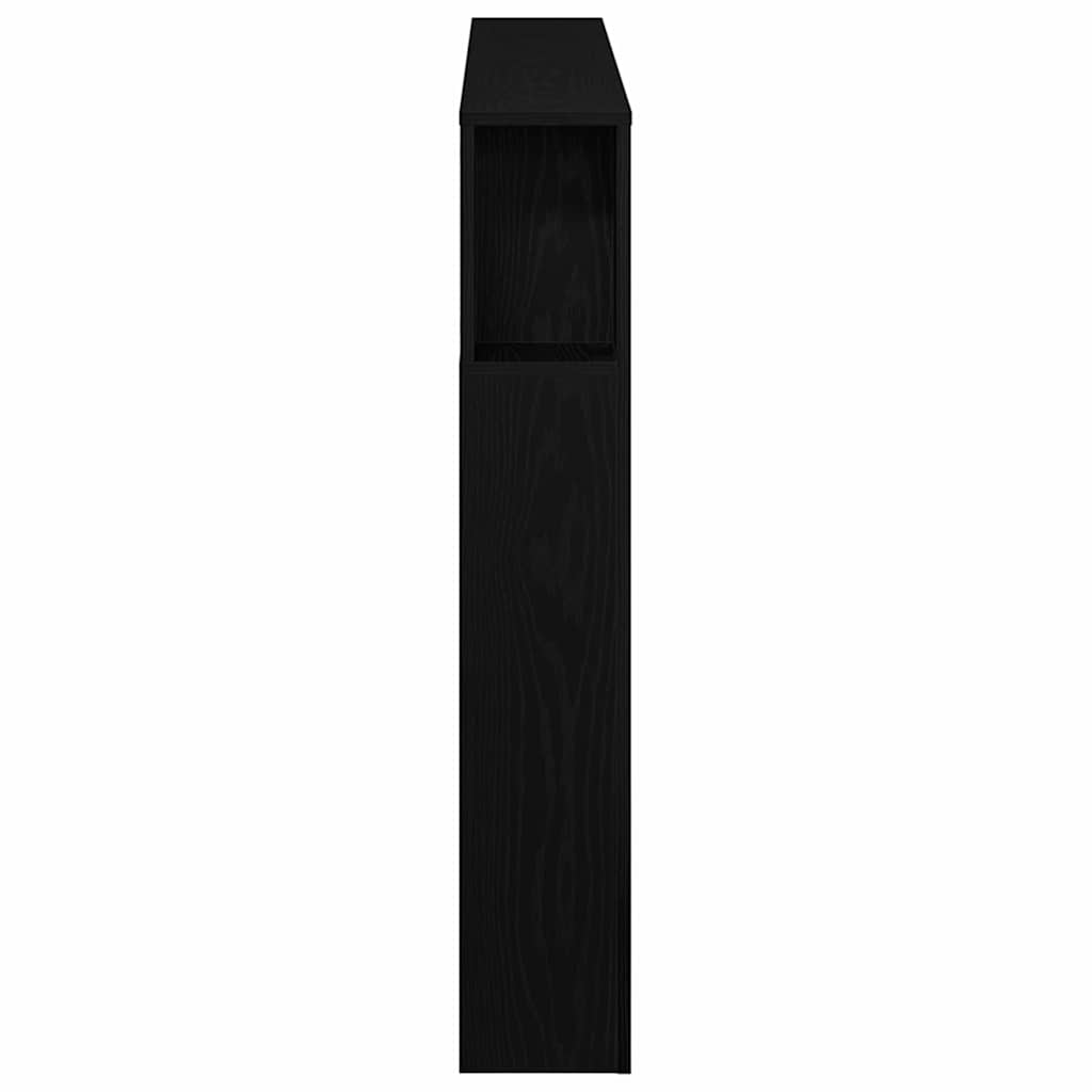 Cabeceira LED Carvalho preto 140 x 18,5 x 103,5 cm