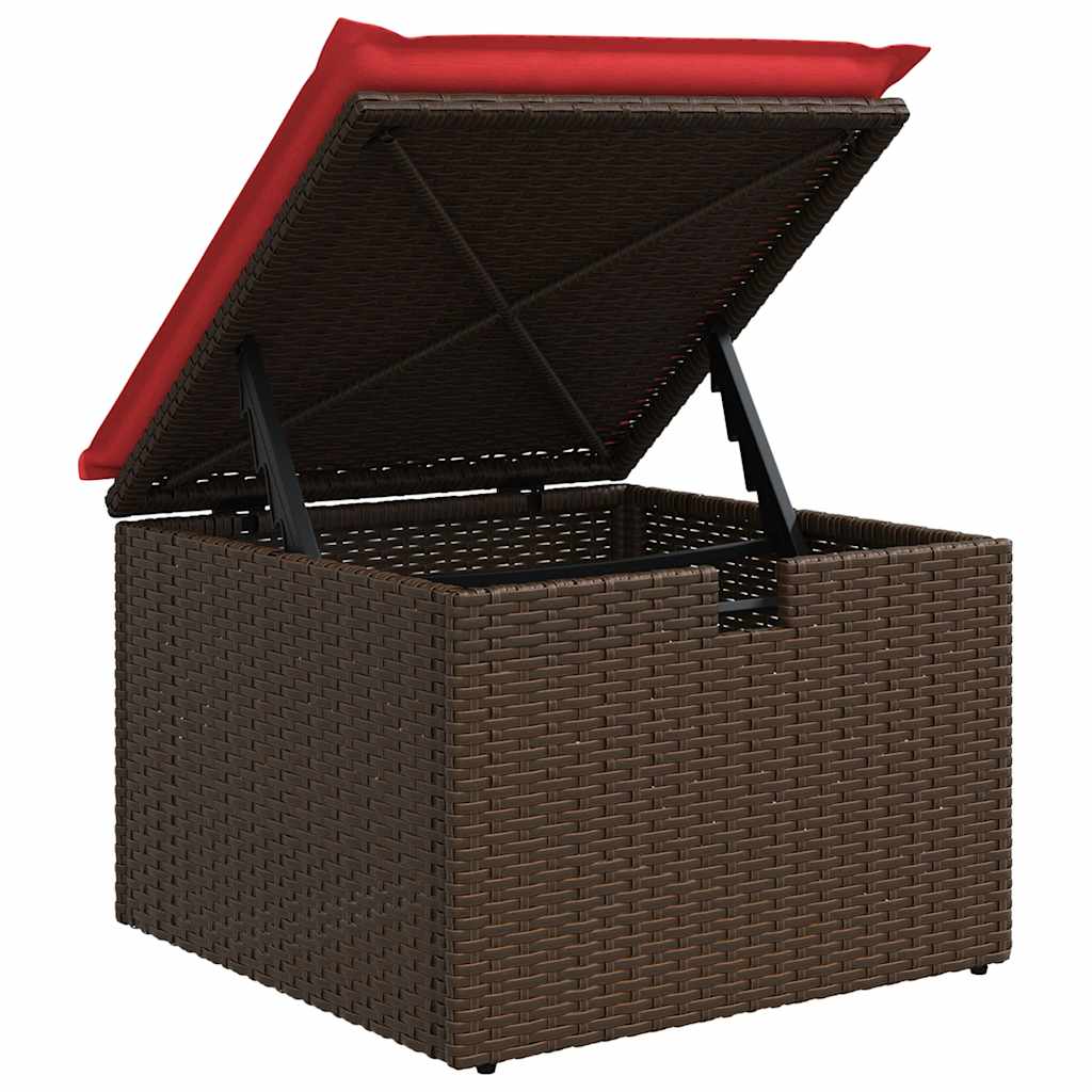 10 pcs conj. sofás jardim com almofadões vime PE castanho