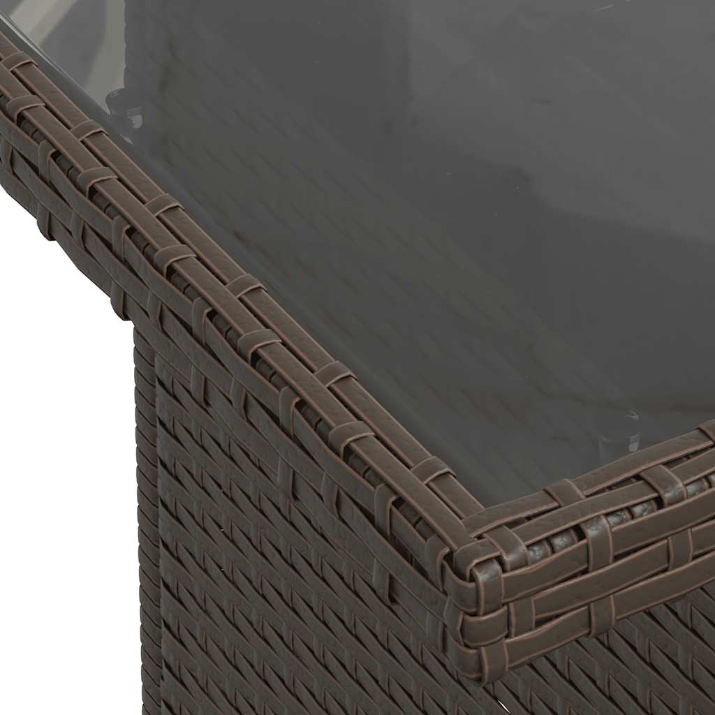 8 pcs conj. sofás jardim c/ almofadões vime PE/acácia castanho