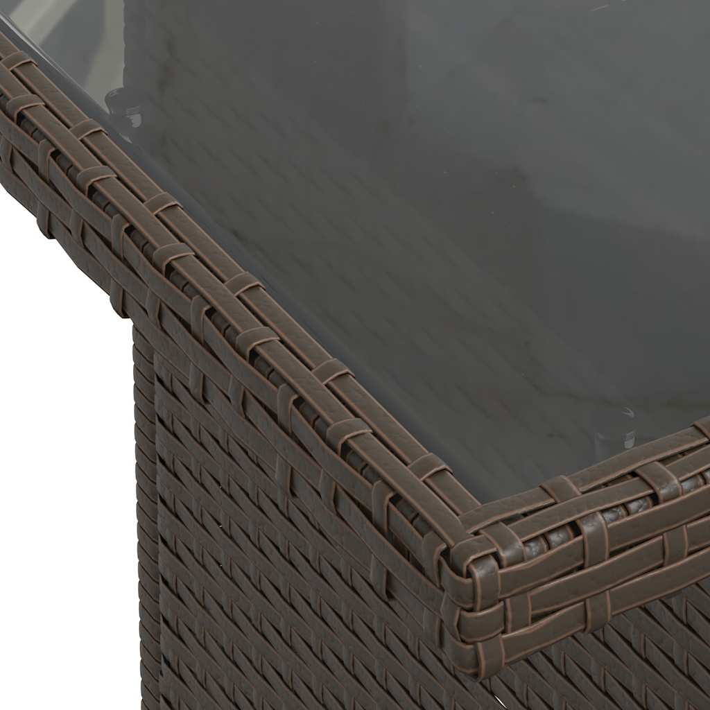 8 pcs conj. sofás jardim c/ almofadões vime PE/acácia castanho