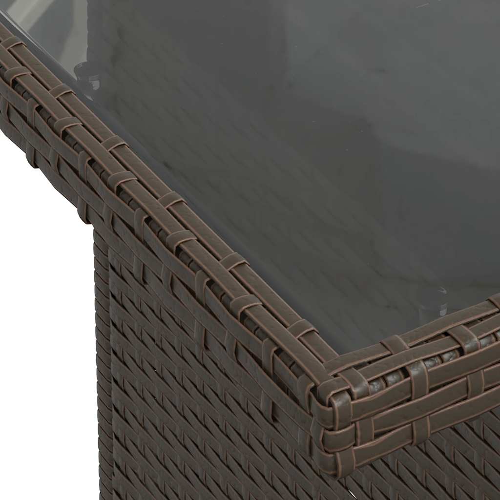 9 pcs conj. sofás jardim c/ almofadões vime PE/acácia castanho