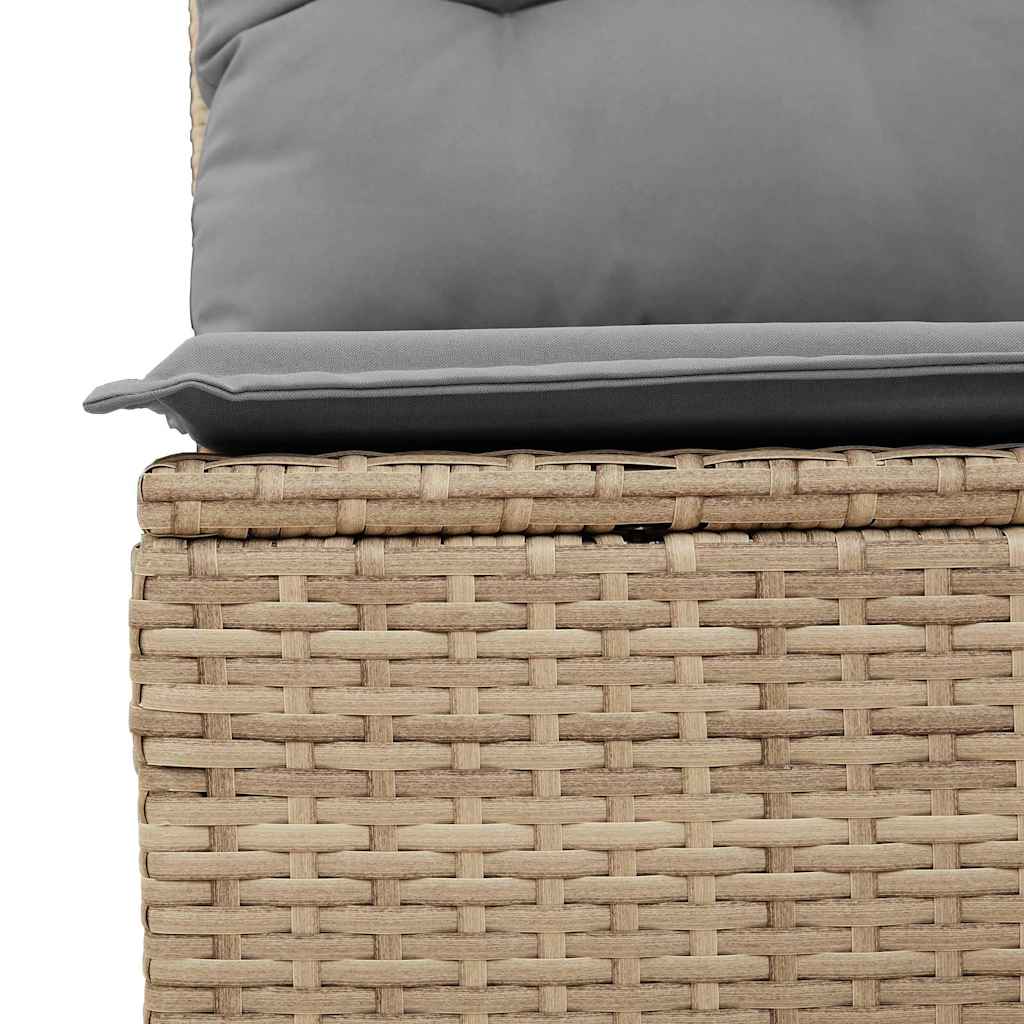 10 pcs conj. sofás p/ jardim c/ almofadões vime PE/acácia bege