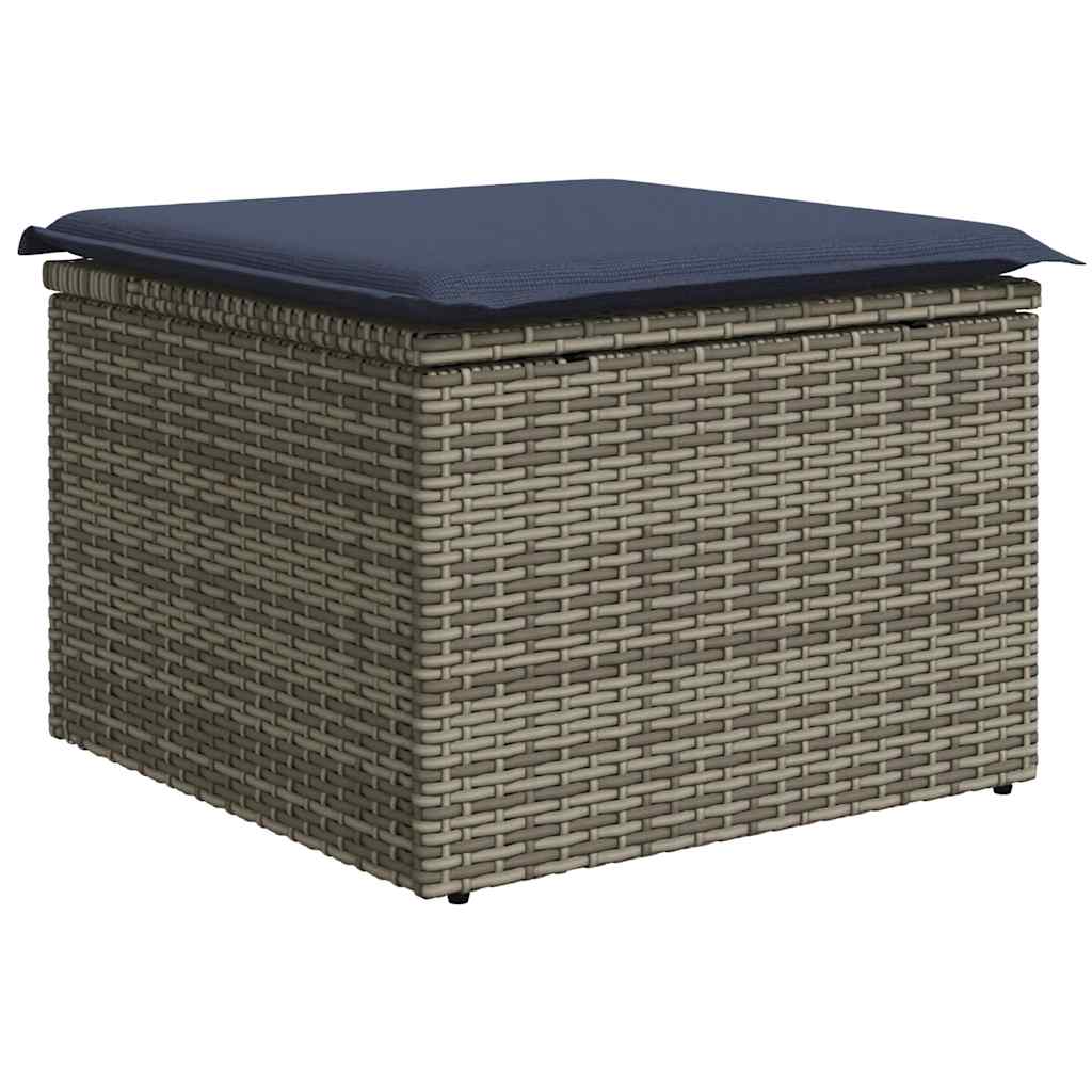 7 pcs conjunto sofás jardim c/ almofadões vime PE/acácia preto