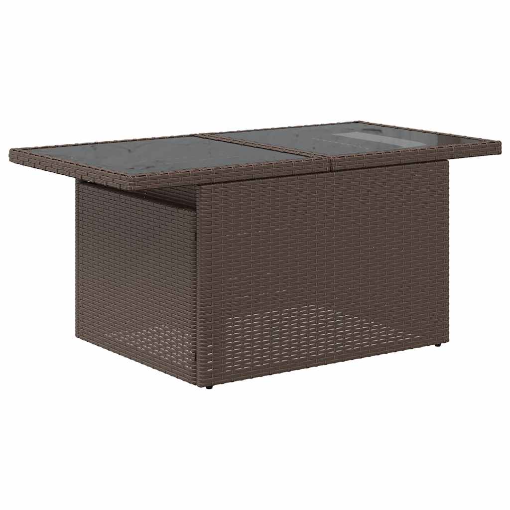 7 pcs conjunto sofás jardim c/ almofadões vime PE/acácia preto