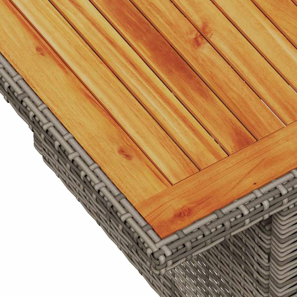 7 pcs conjunto sofás jardim c/ almofadões vime PE/acácia preto