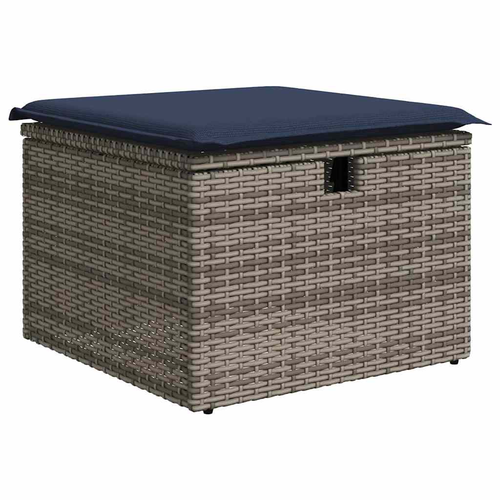 7 pcs conjunto sofás jardim c/ almofadões vime PE/acácia preto