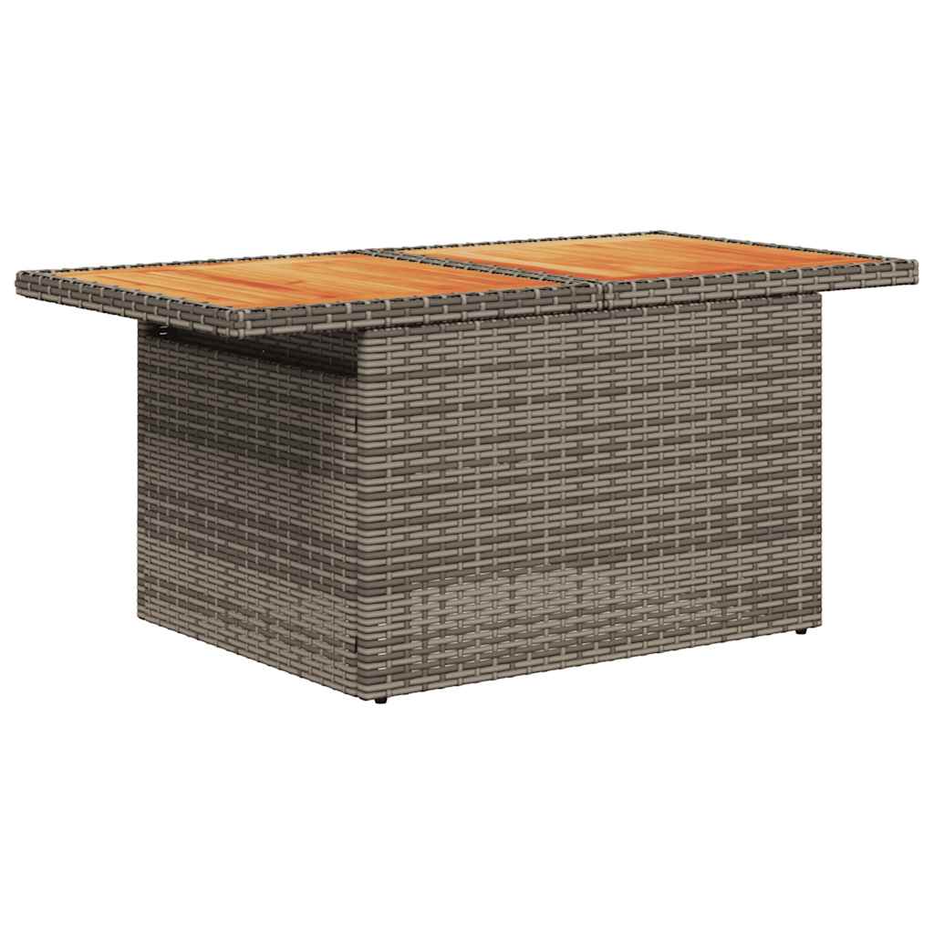 7 pcs conjunto sofás jardim c/ almofadões vime PE/acácia preto
