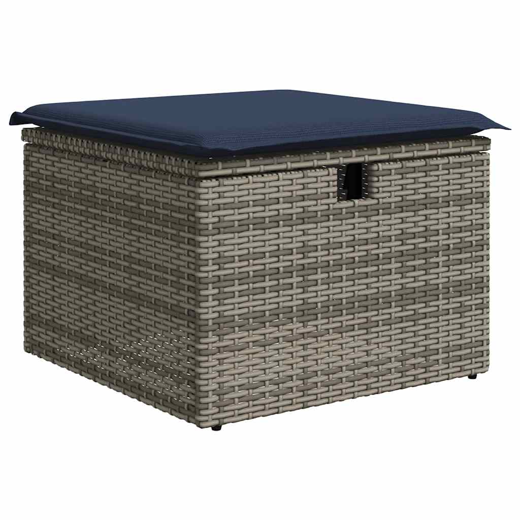 7 pcs conjunto sofás jardim c/ almofadões vime PE/acácia preto