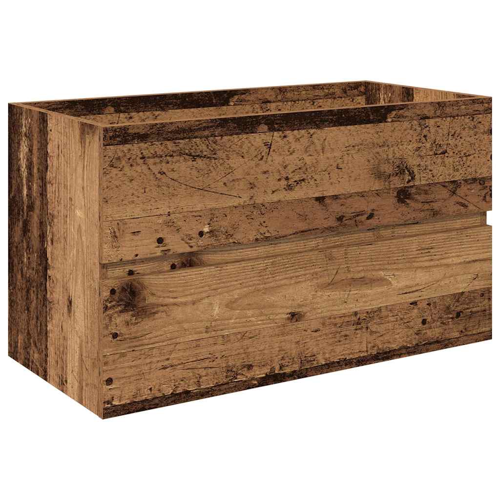 3 pcs conj. móveis casa banho derivados madeira madeira velha