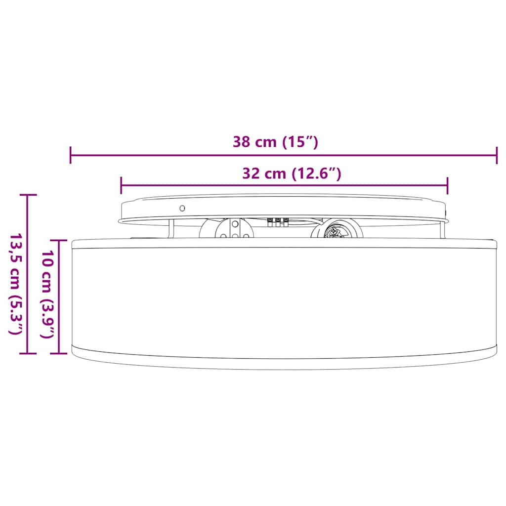 Lâmpada de teto Branco 38 x 13.5 cm tecido