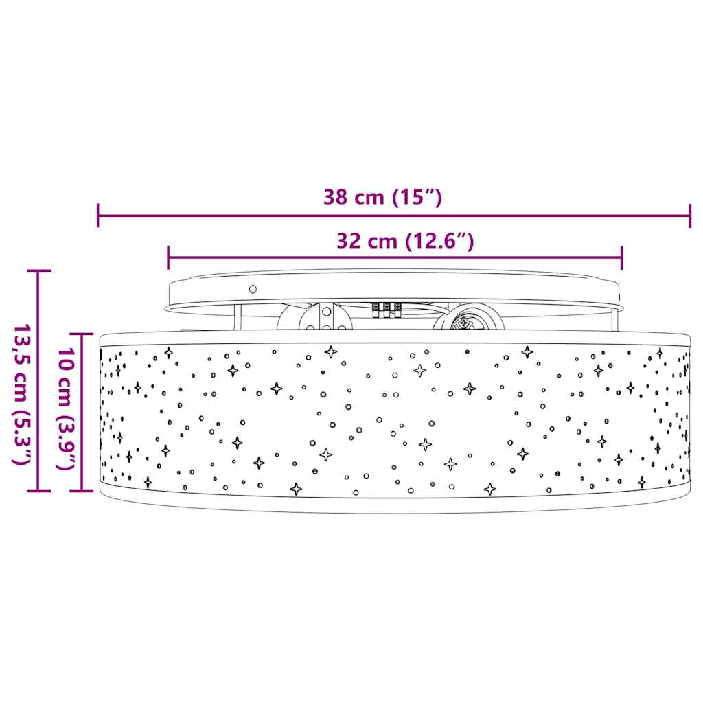 Lâmpada de teto Cinzeto 38 x 13.5 cm tecido