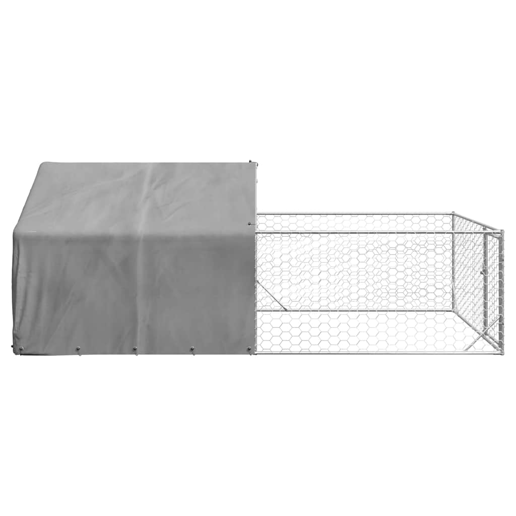 Canil exterior para cães com corredor 5x2x1,5 m aço galvanizado