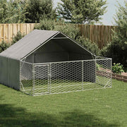 Canil exterior para cães com corredor 3x3x1,9 m aço galvanizado