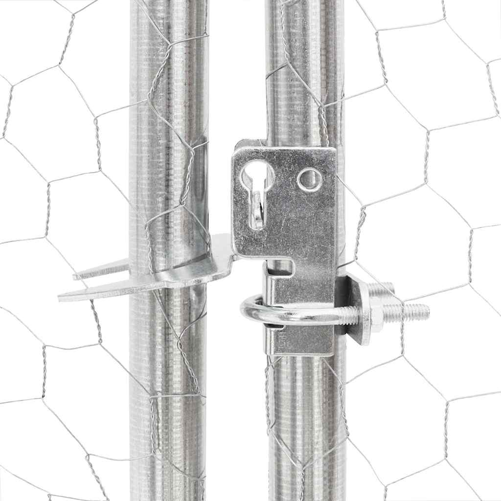 Canil exterior para cães com corredor 4x3x1,9 m aço galvanizado