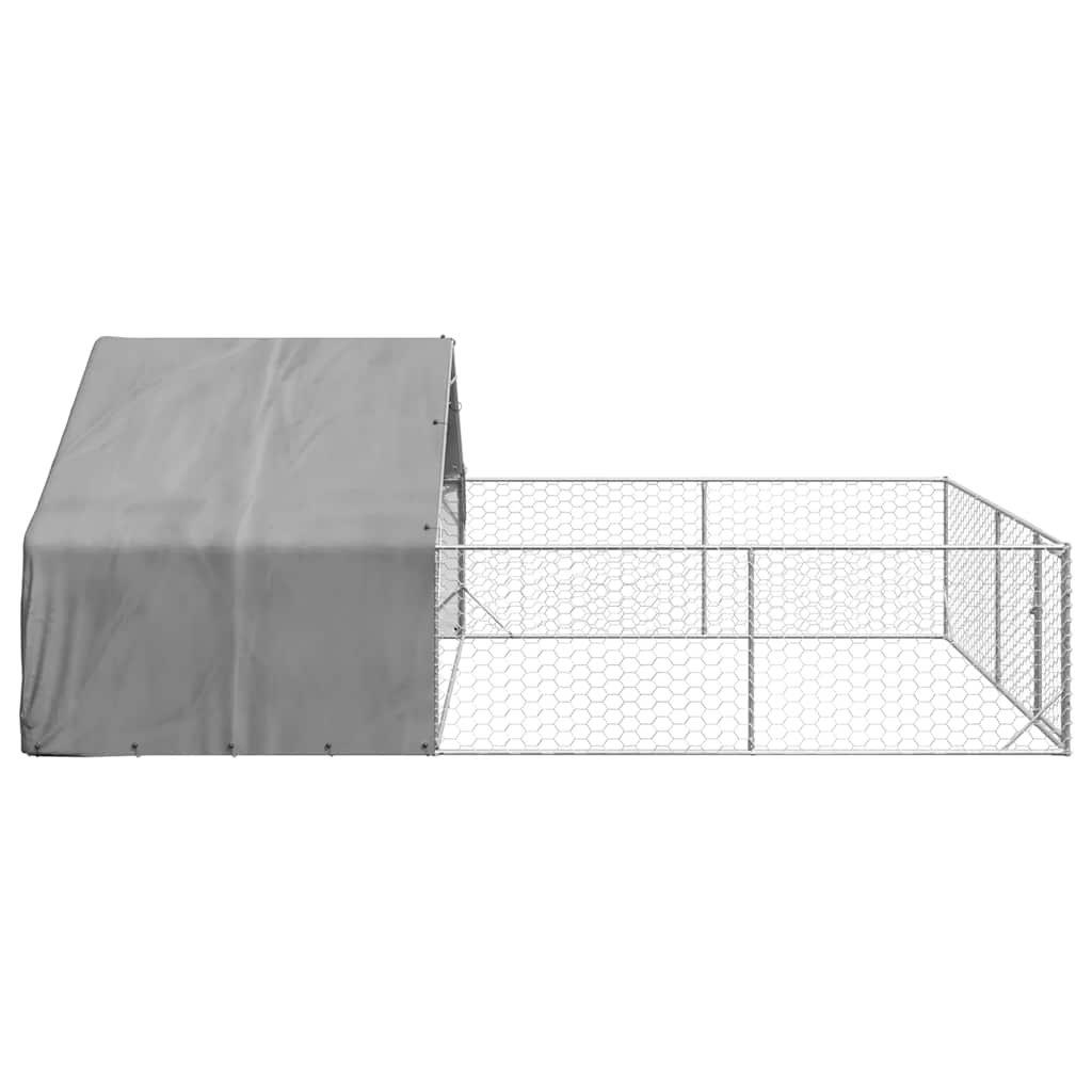 Canil exterior para cães com corredor 6x3x1,9 m aço galvanizado