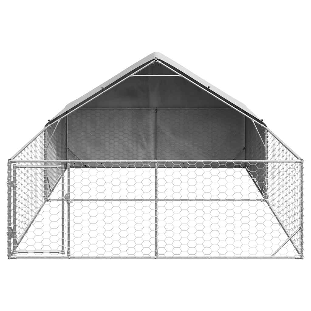 Canil exterior para cães com corredor 5x3x1,9 m aço galvanizado