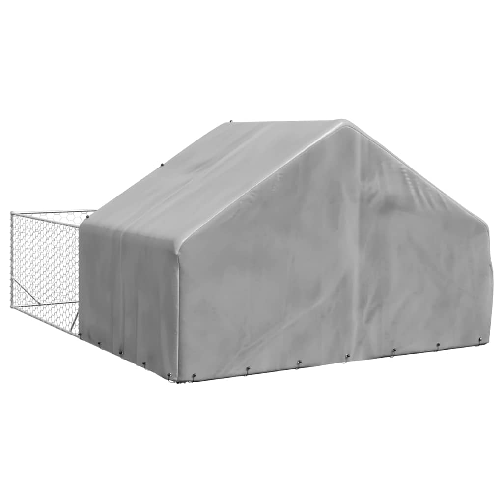 Canil exterior para cães com corredor 5x3x1,9 m aço galvanizado