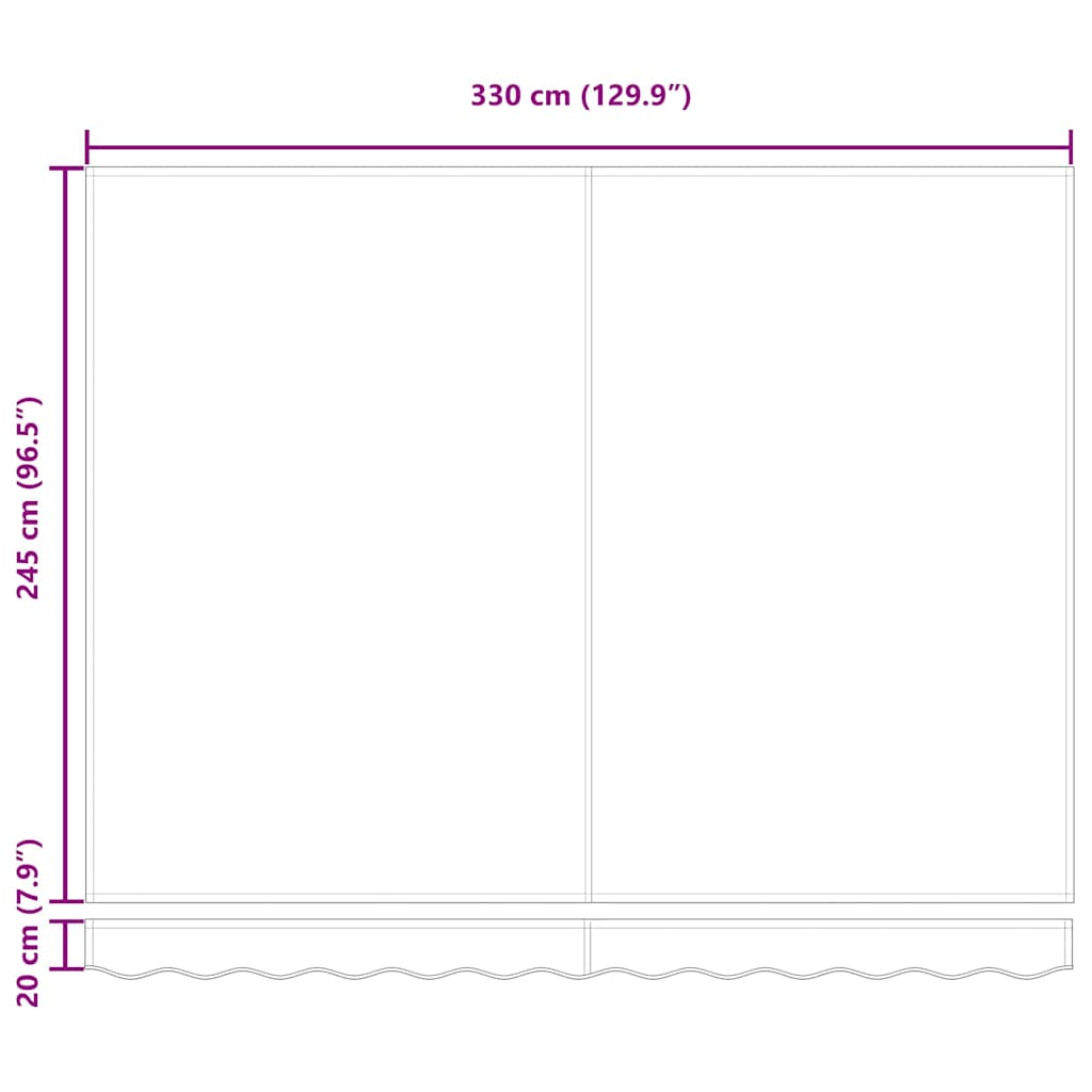 Tecido de substituição para toldo Preto 350 x 250 cm lona