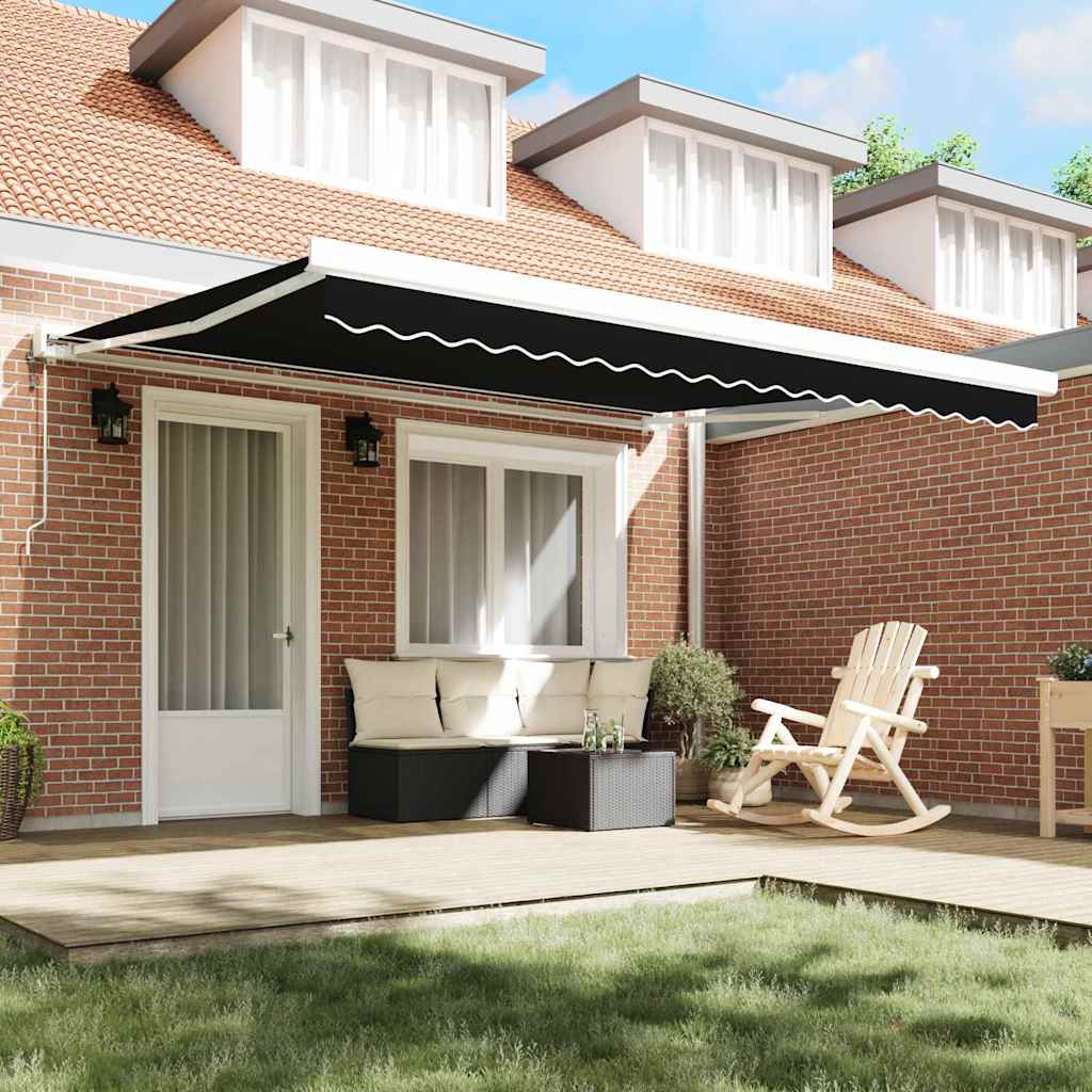 Tecido de substituição para toldo Preto 400 × 350 cm lona
