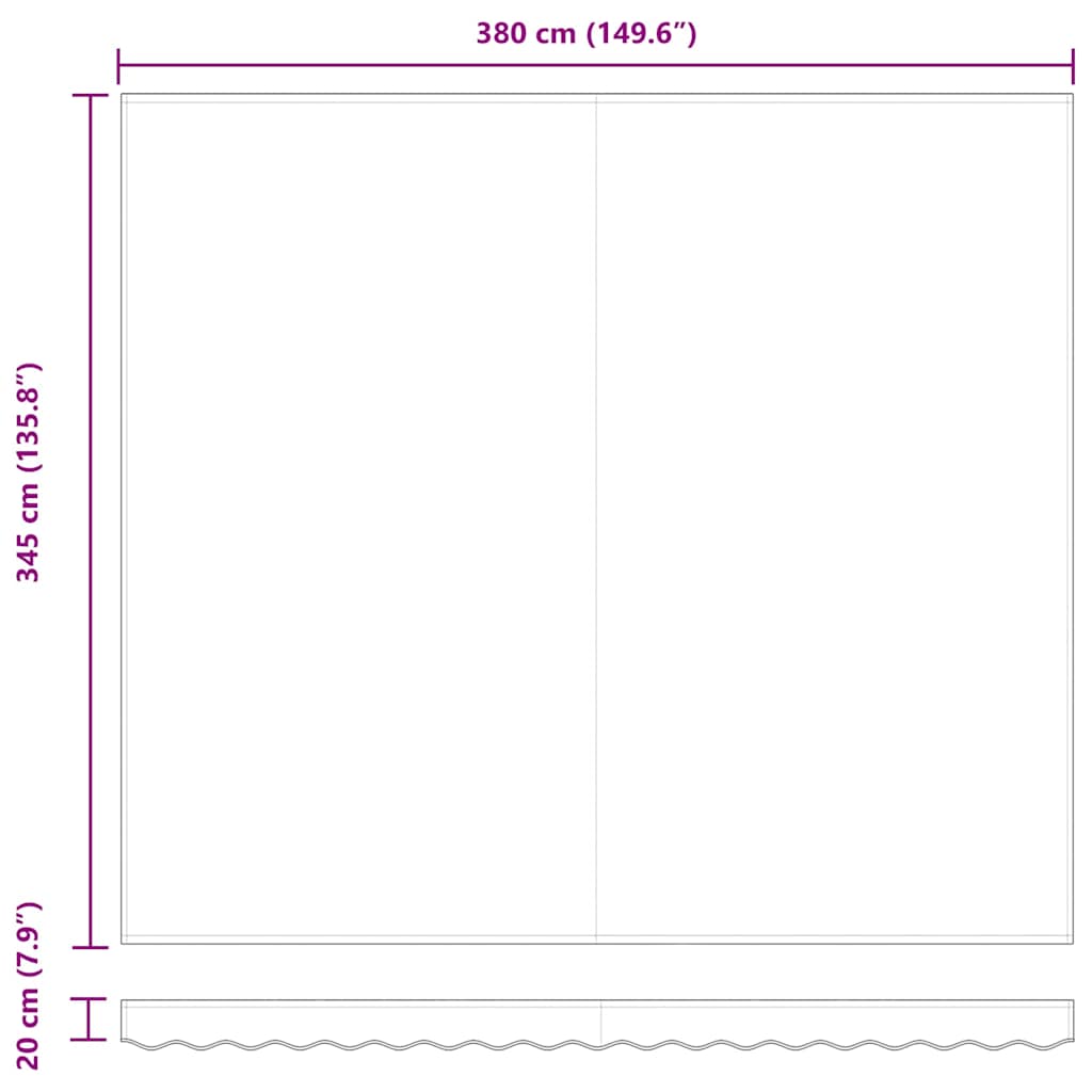 Tecido de substituição para toldo Branco 400 × 350 cm lona