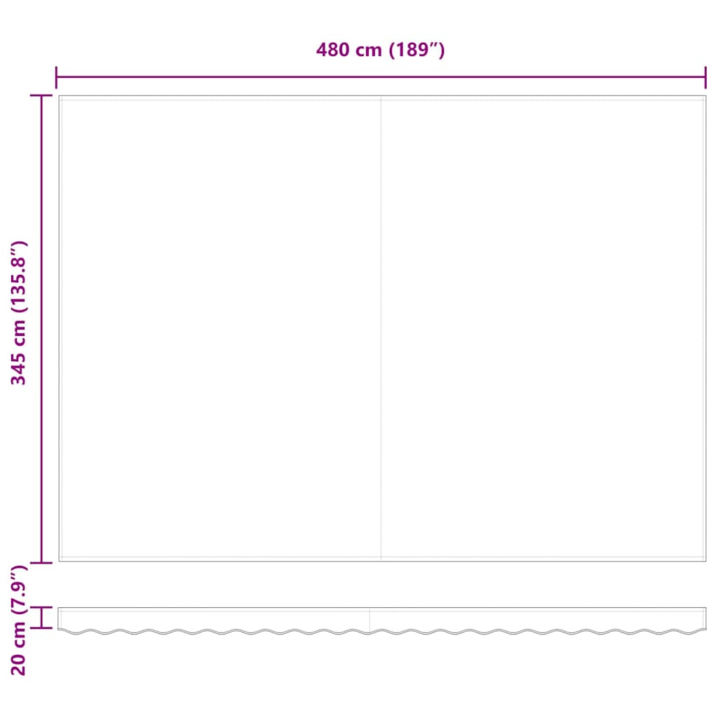Tecido de substituição para toldo Branco 500 × 350 cm lona