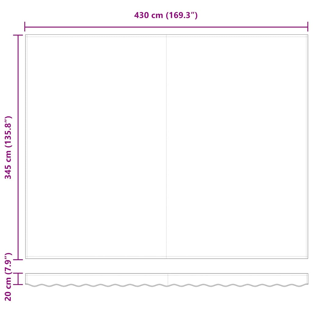 Tecido de substituição para toldo Vermelho 450 × 350 cm lona