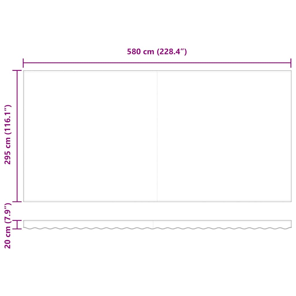 Tecido de substituição para toldo Vermelho 600 × 300 cm lona