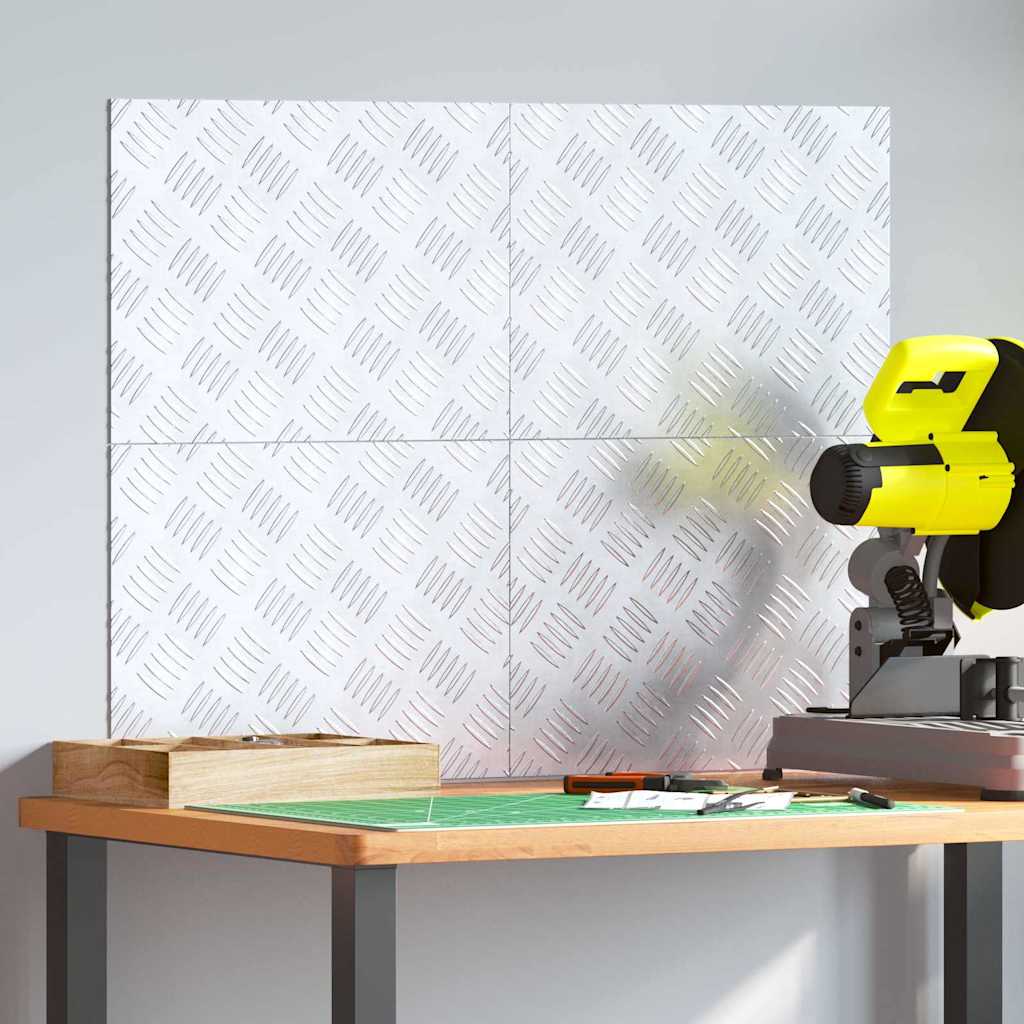 Placas xadrez 4 pcs Prateado 40 x 30 cm Alumínio