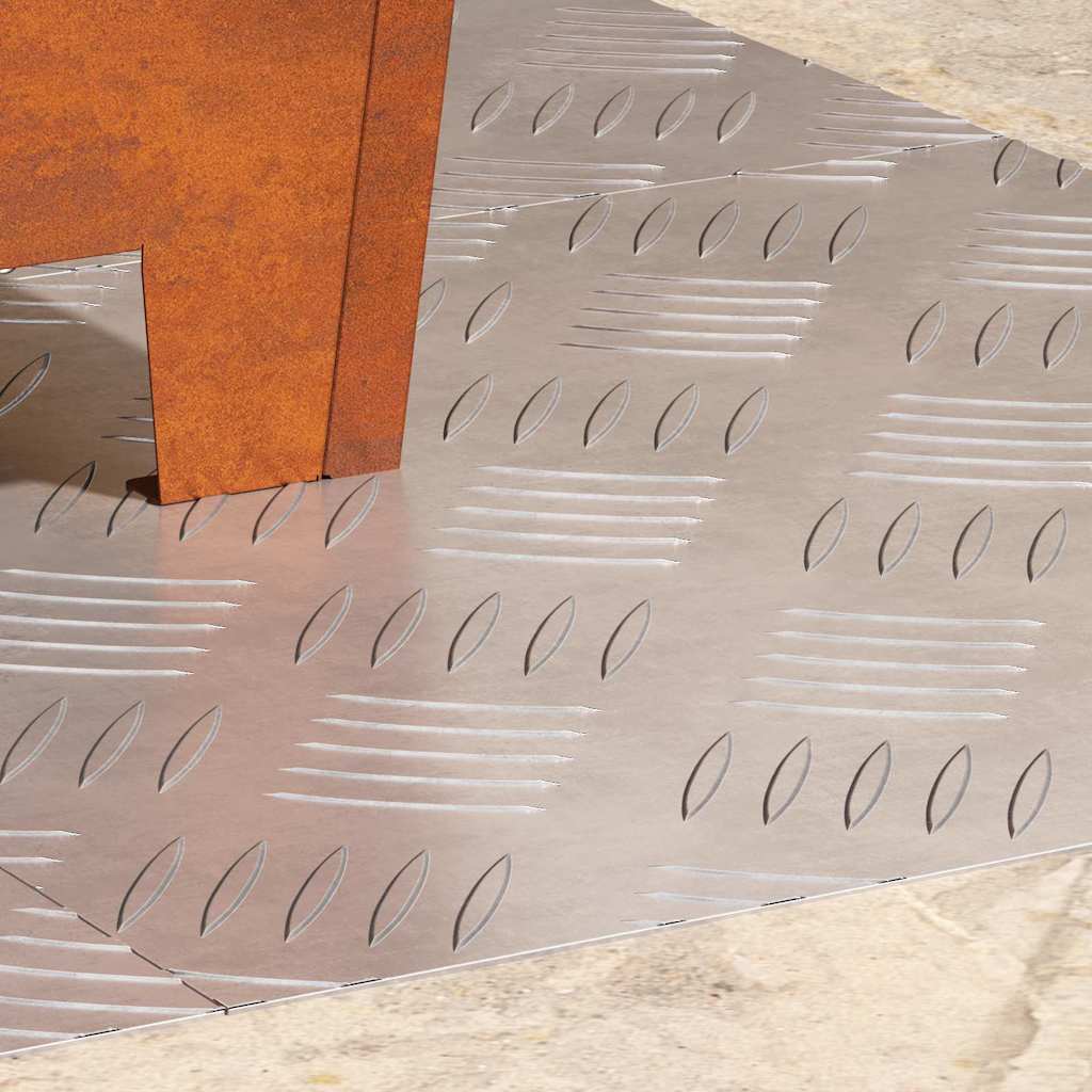 Placas xadrez 4 pcs Prateado 40 x 40 cm Alumínio