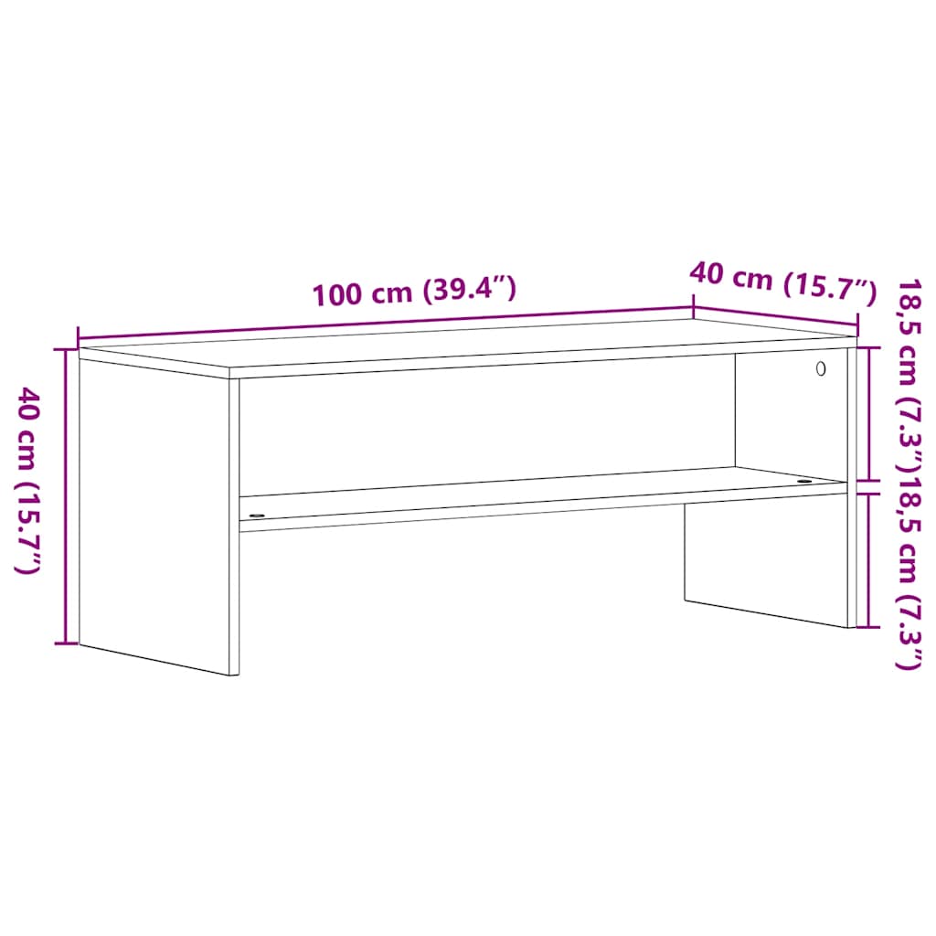 Móvel de TV 100x40x40 cm derivados de madeira carvalho preto
