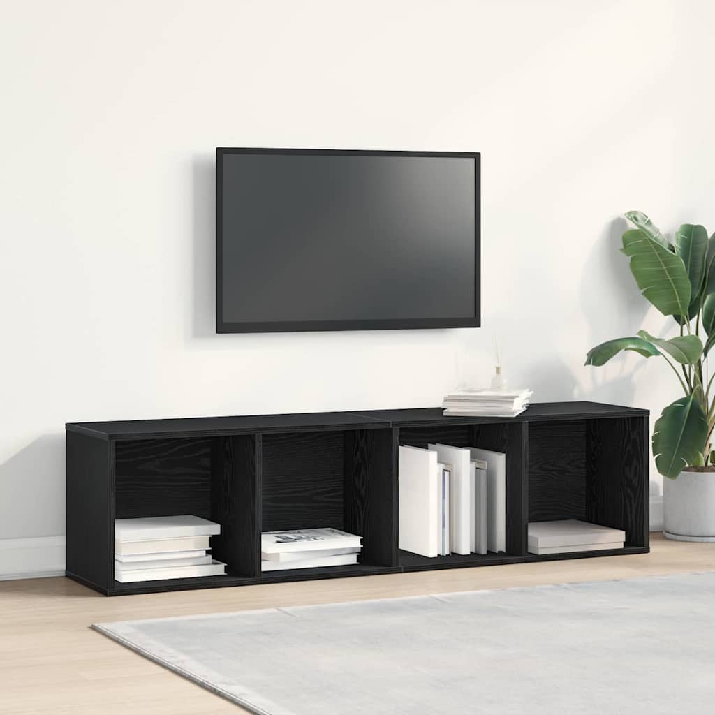 Gabinete de Livros Carvalho Preto 143 x 30 x 36 cm