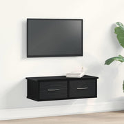 Armário de Parede com gaveta Carvalho Preto 60 x 26 x 18,5 cm