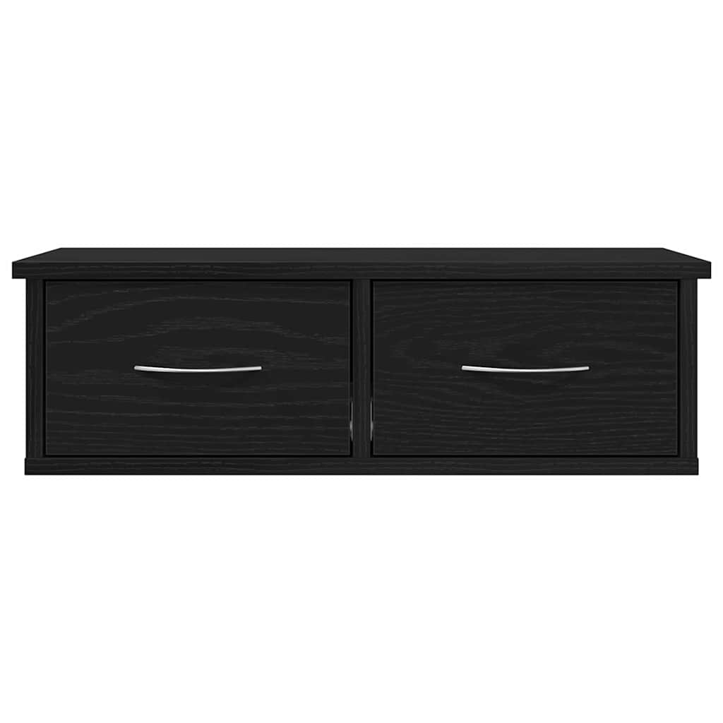 Armário de Parede com gaveta Carvalho Preto 60 x 26 x 18,5 cm