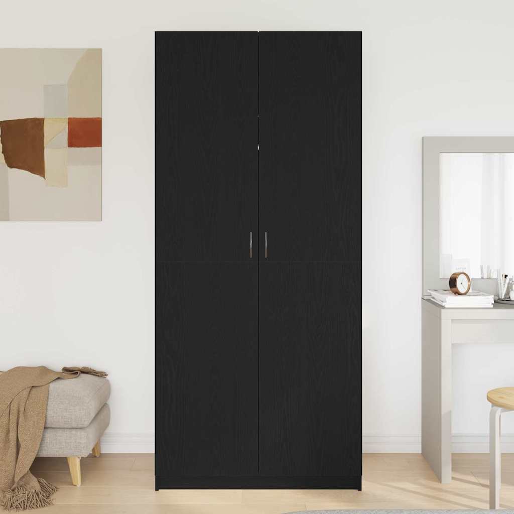 Guarda-roupa Preto 90 x 52 x 200 cm Madeira processada