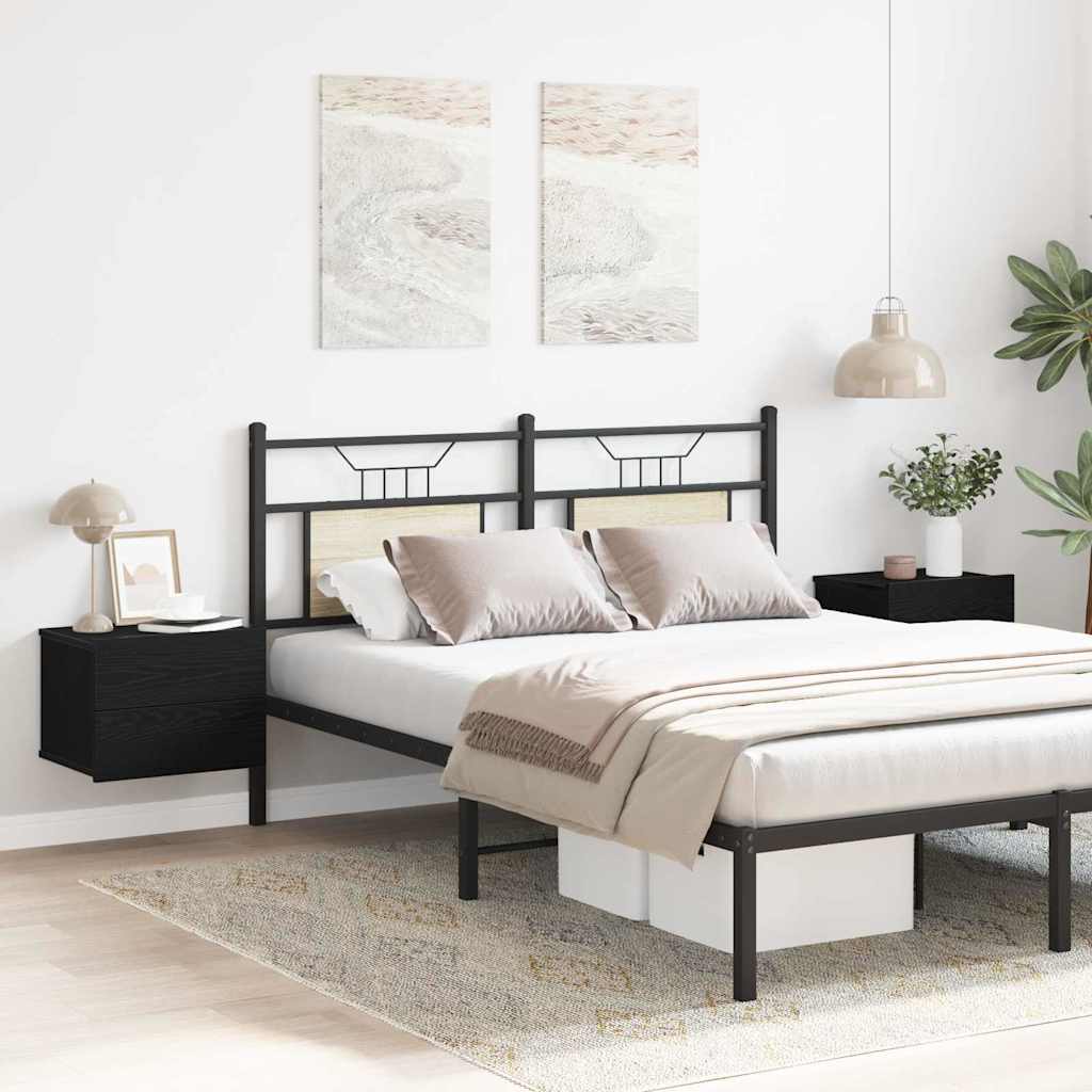 Armário de Cabeceira 2 pcs Carvalho preto 40 x 30 x 30 cm