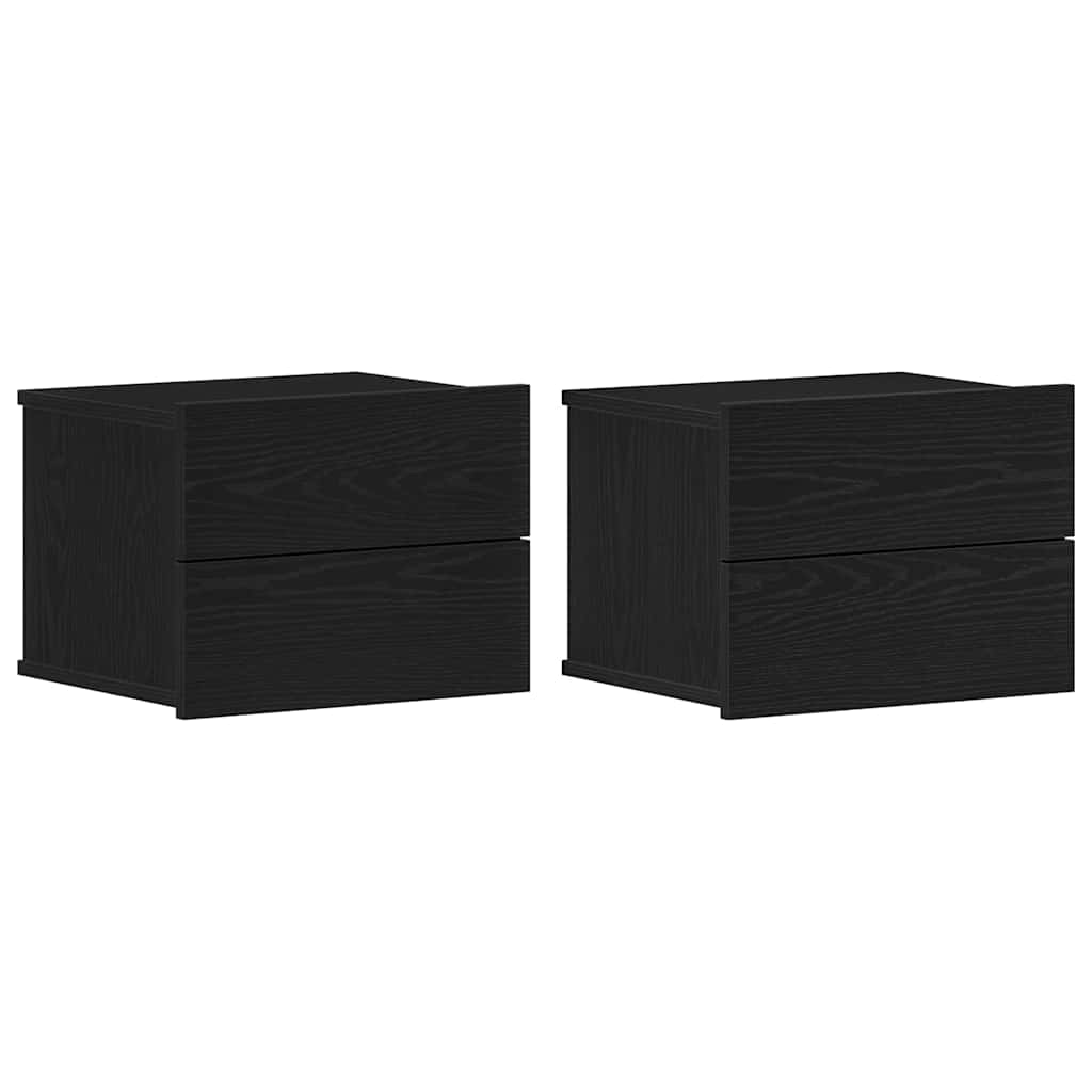 Armário de Cabeceira 2 pcs Carvalho preto 40 x 30 x 30 cm