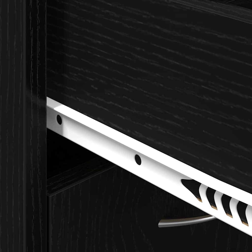 Rack de Sapatos com gaveta Carvalho Preto 60 x 35 x 84 cm