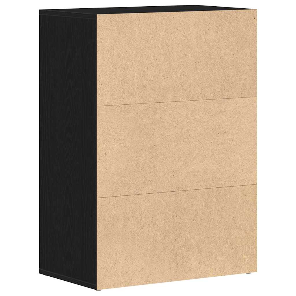 Rack de Sapatos com gaveta Carvalho Preto 60 x 35 x 84 cm