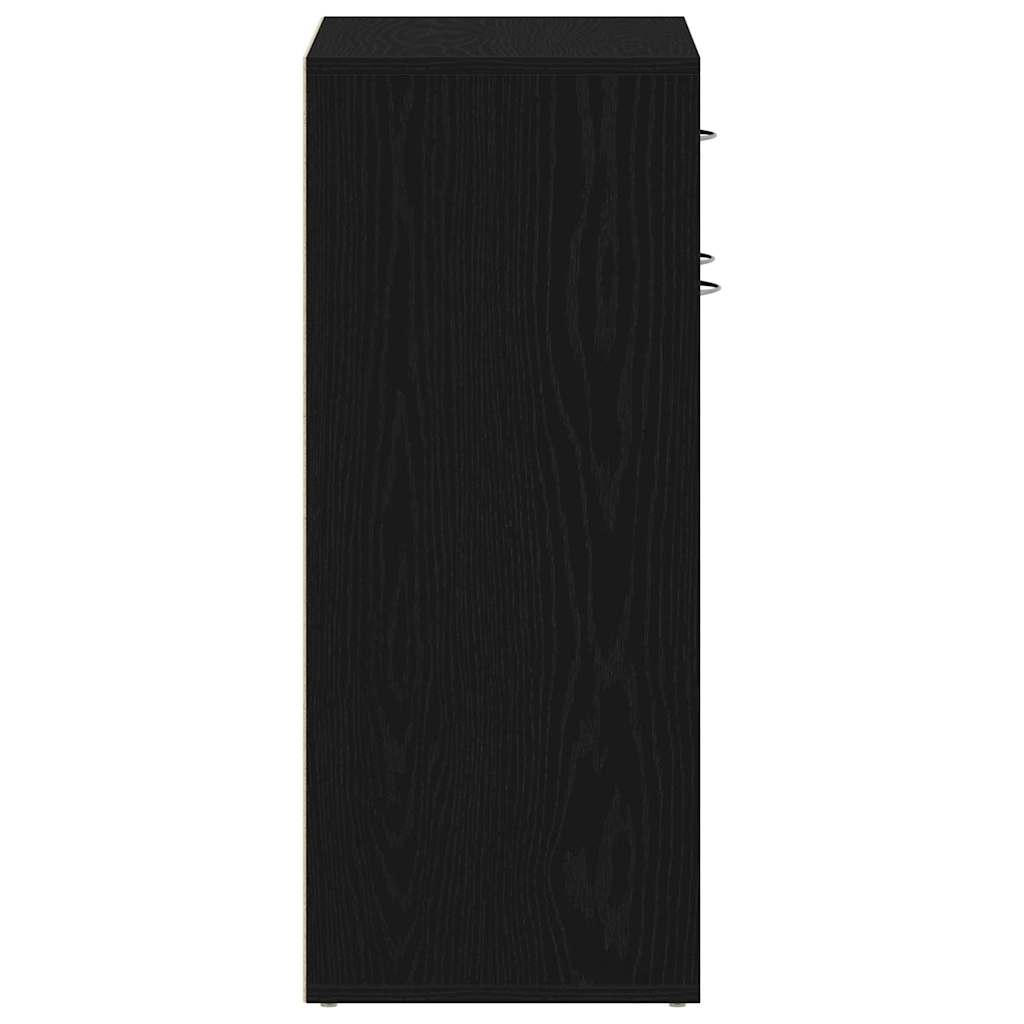 Rack de Sapatos com gaveta Carvalho Preto 60 x 35 x 84 cm