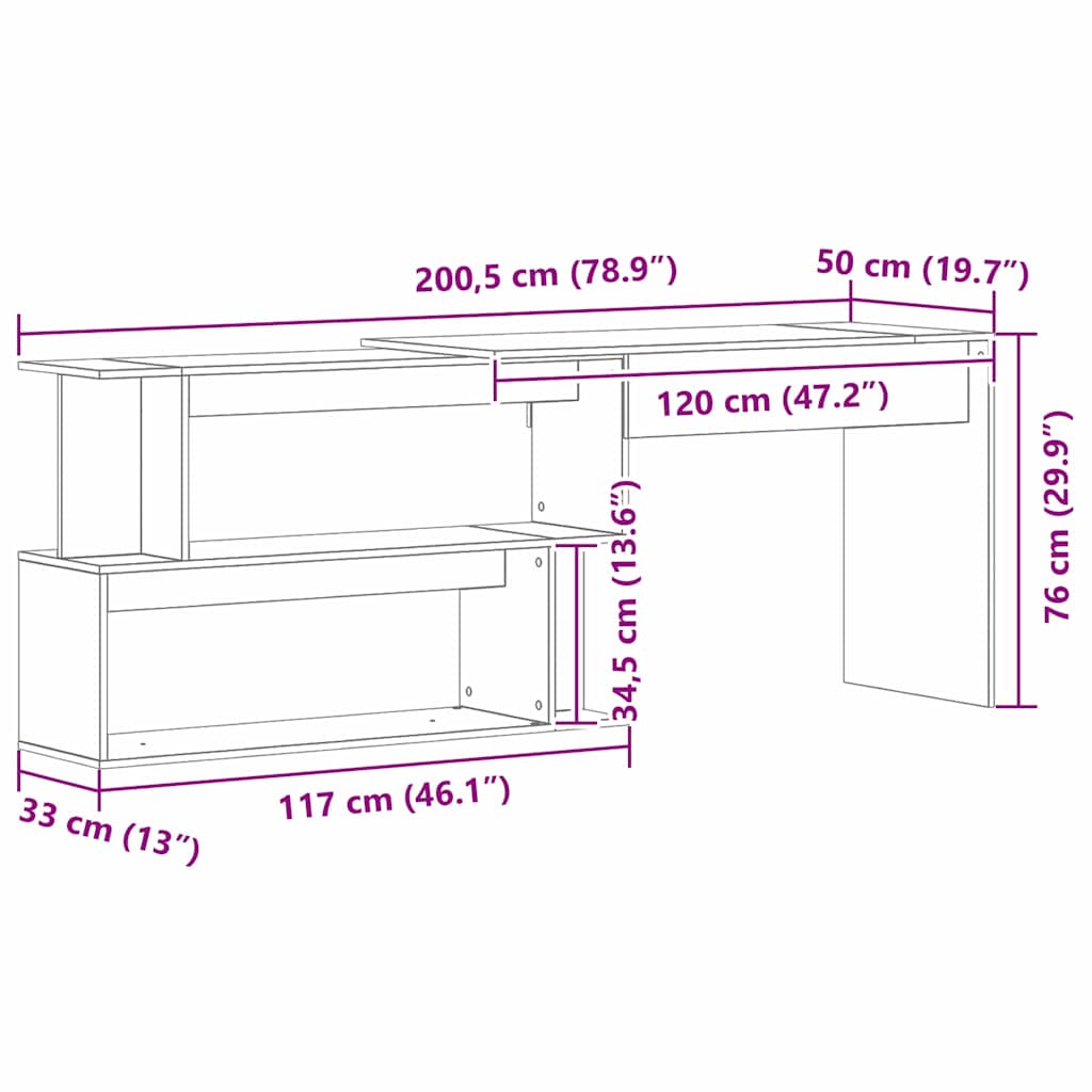 Mesa Carvalho preto 200 x 50 x 76 cm Madeira processada
