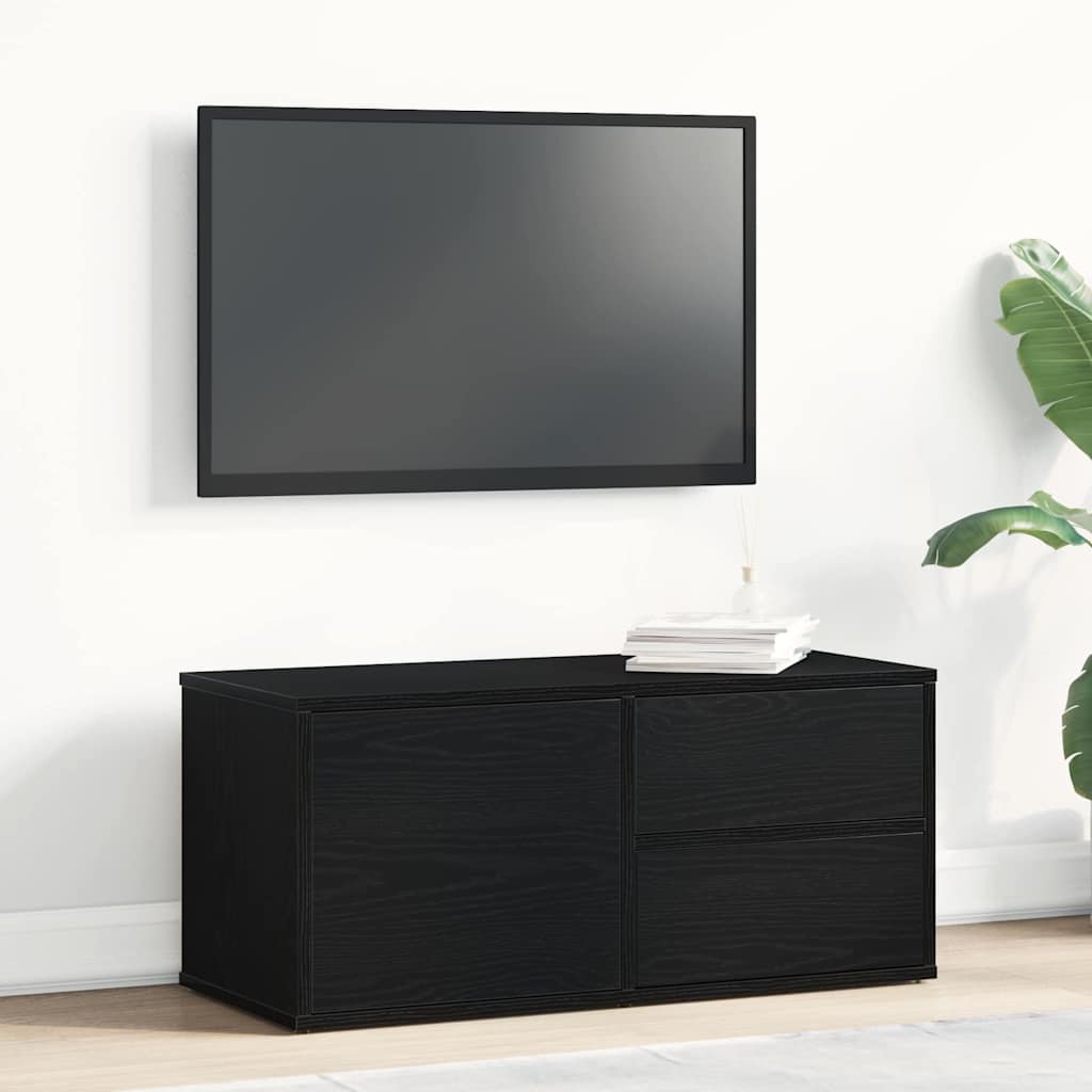 Gabinete para TV com gaveta Carvalho Preto 80 x 34 x 36 cm