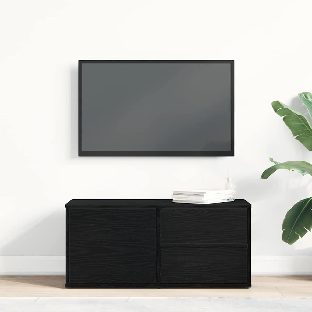 Gabinete para TV com gaveta Carvalho Preto 80 x 34 x 36 cm