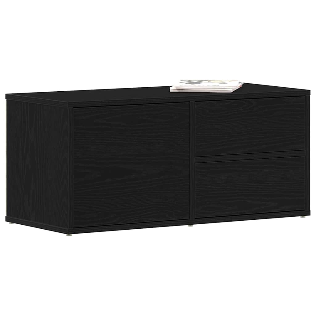 Gabinete para TV com gaveta Carvalho Preto 80 x 34 x 36 cm