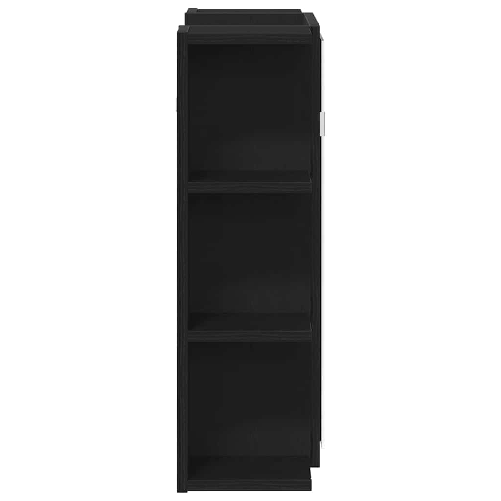 Armário de Espelho com espelho Carvalho Preto 80 x 20,5 x 64 cm