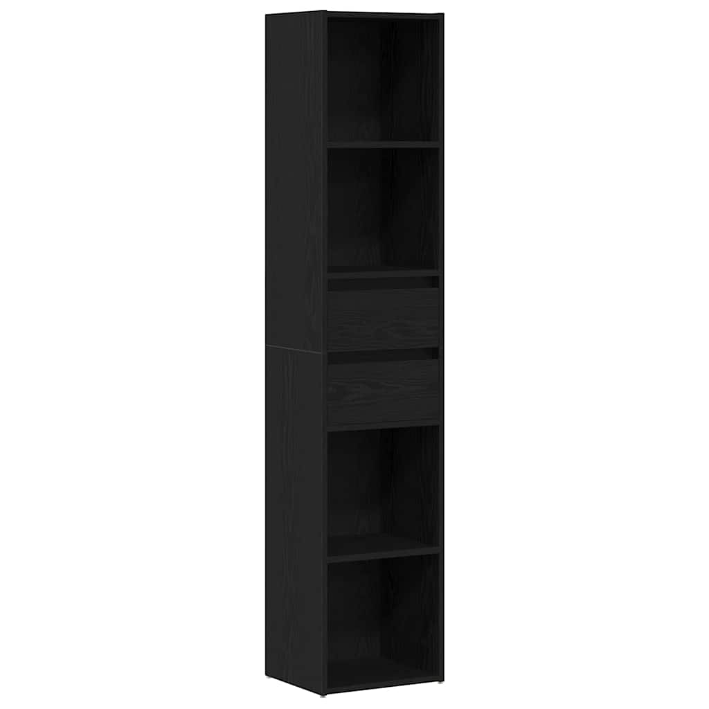 Gabinete de Livros Carvalho Preto 36 x 30 x 171 cm