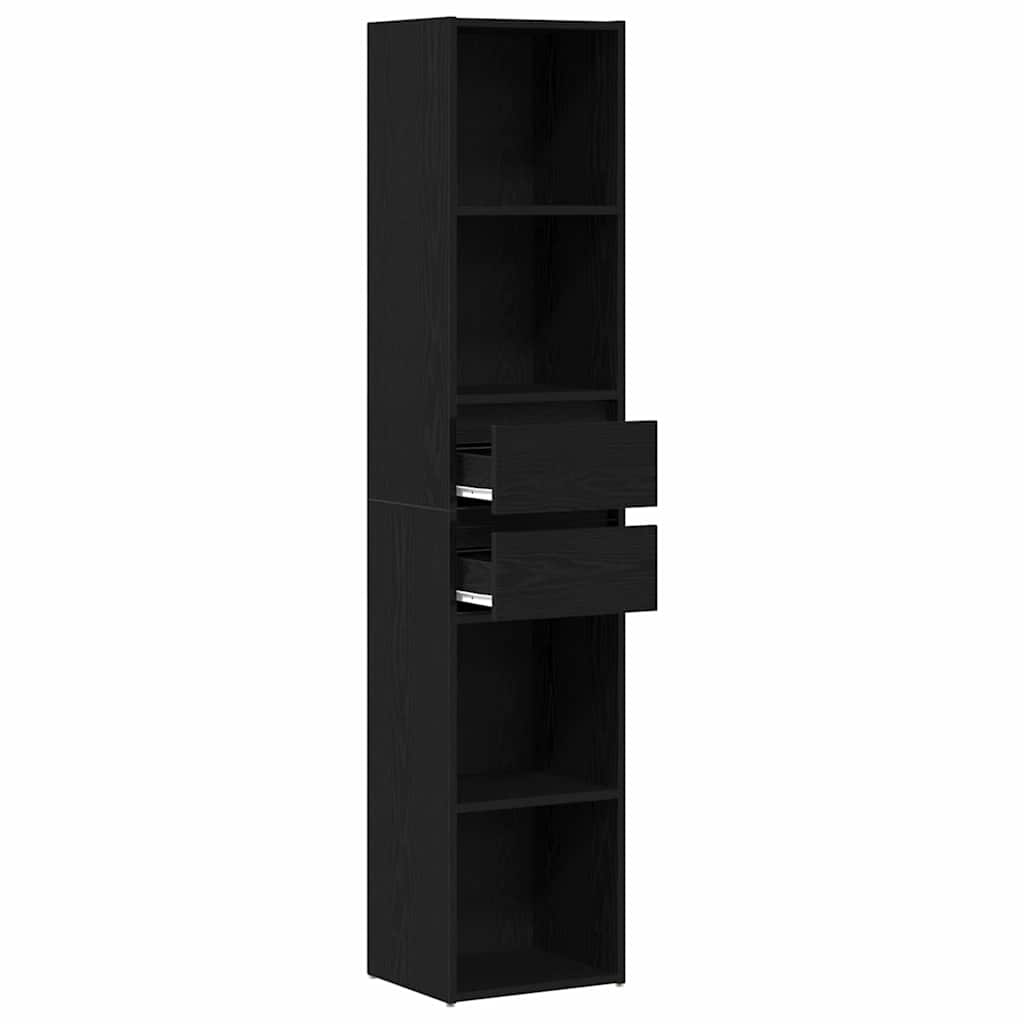 Gabinete de Livros Carvalho Preto 36 x 30 x 171 cm