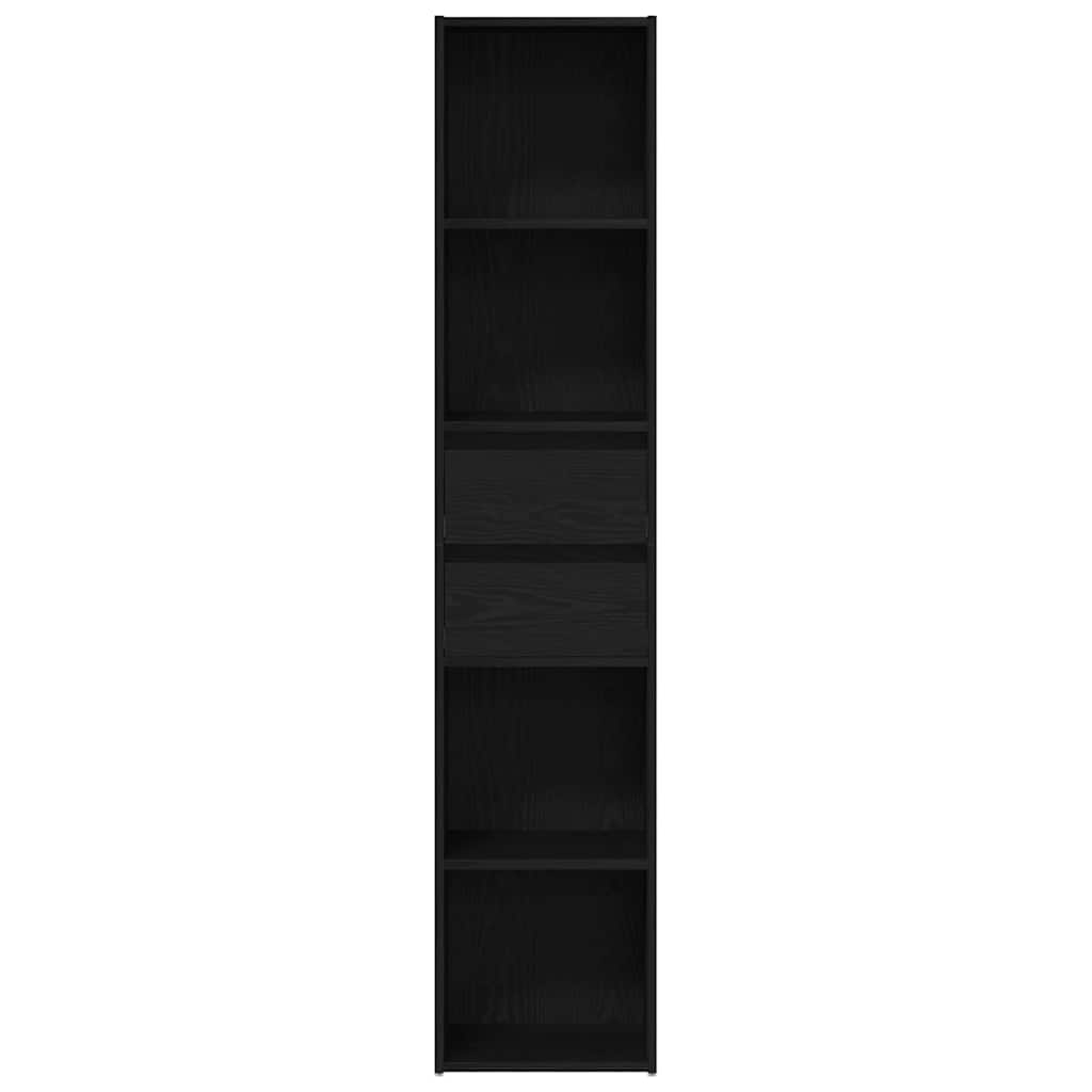 Gabinete de Livros Carvalho Preto 36 x 30 x 171 cm