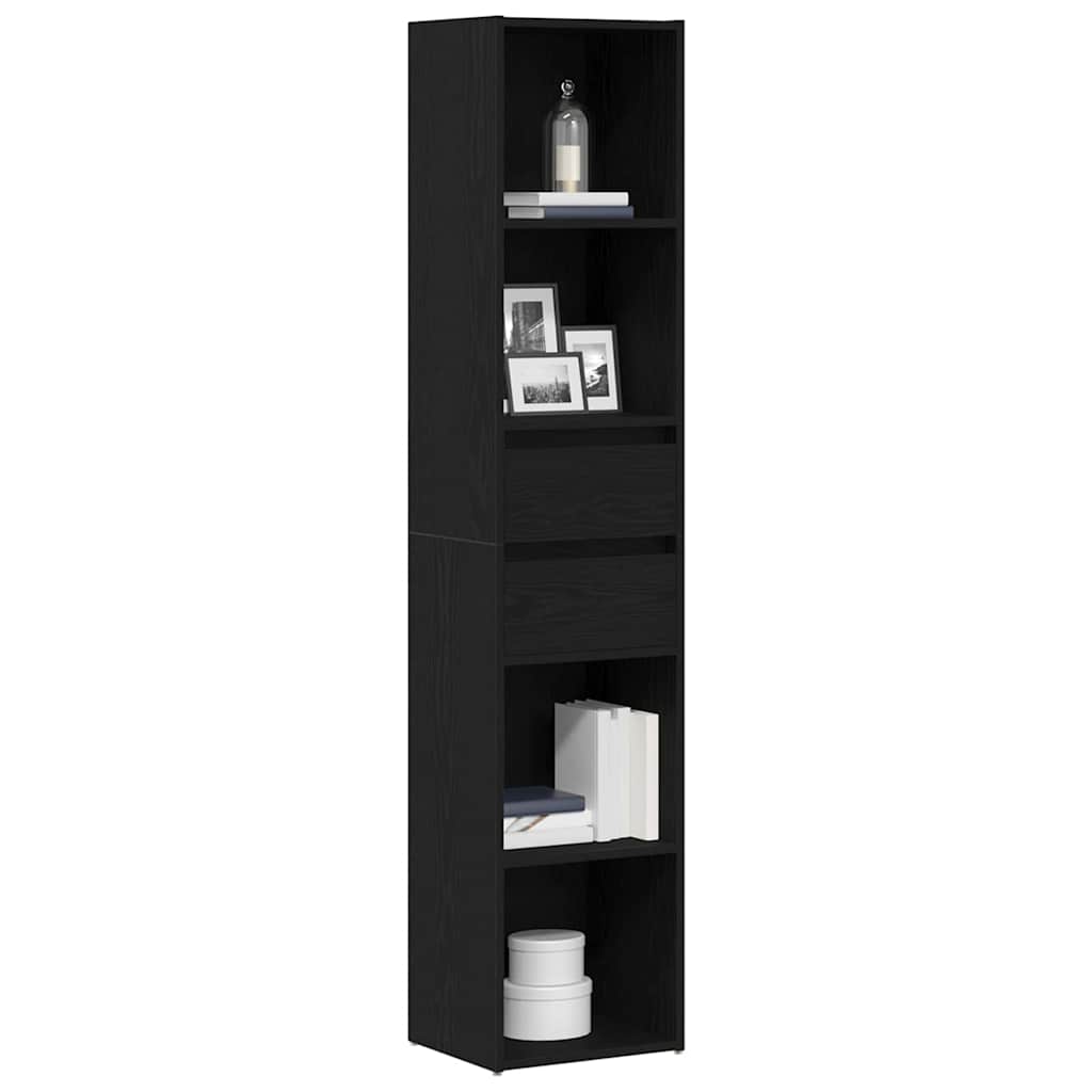 Gabinete de Livros Carvalho Preto 36 x 30 x 171 cm